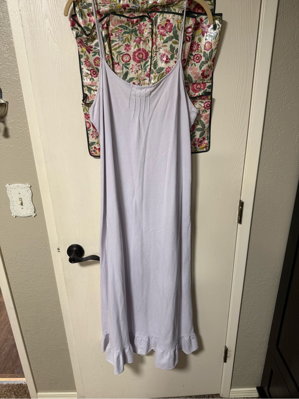 Vintage Lavender Slip Dress with Ruffle Hem